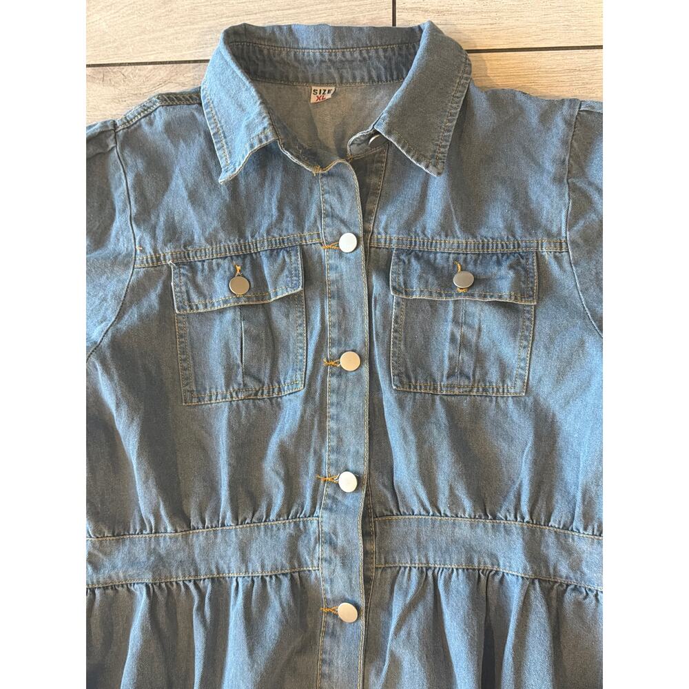 Denim Button-Up Dress - Picture 2 of 6